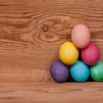 Easter - the pyramid of colored egg